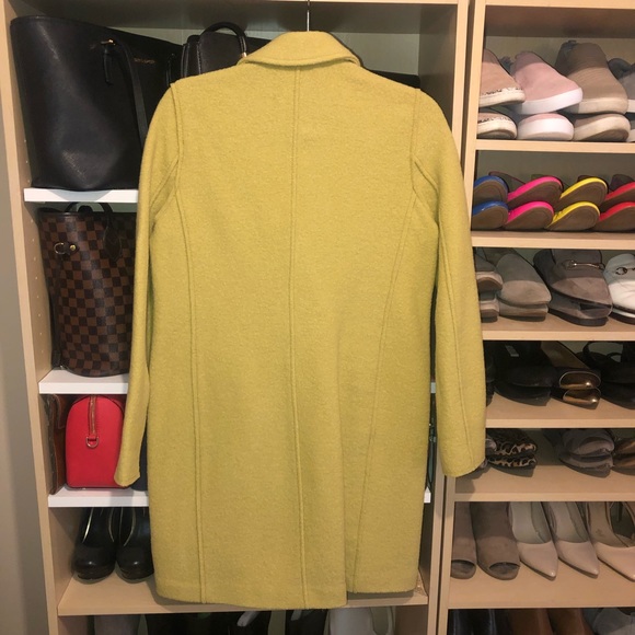 J Crew Boiled Wool Daphne Topcoat Chartreuse Split Pea 4P - Picture 4 of 6